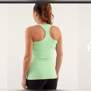 LULULEMON COOL RACERBACK GINGHAM GREEN & WHITE SIZE6